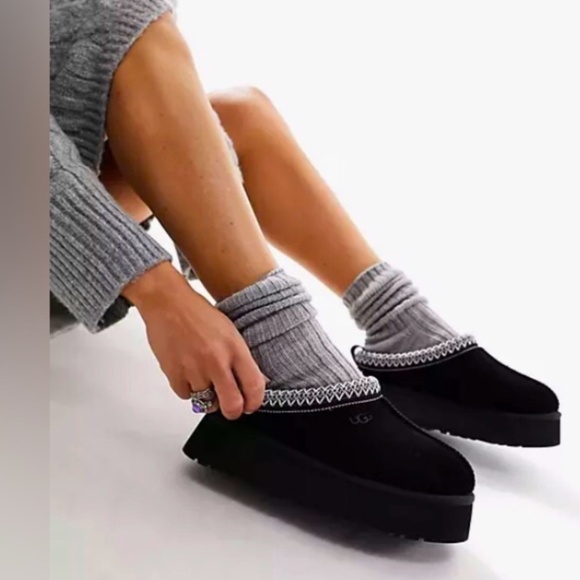 NEW UGG Tazz Platform Suede Slippers Shoes Shoes Back Size 8 - Picture 3 of 10